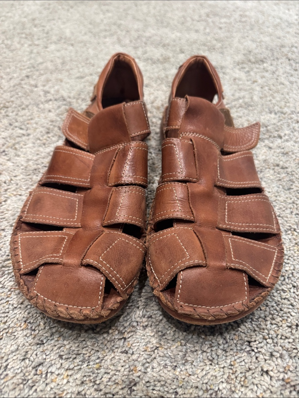 PIKOLINOS Men's Tan Leather Strappy Fisherman Sandals